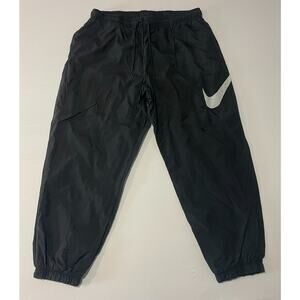 Nike Women’s XL Sportswear Essential Mid-Rise Jogger Pants Black Windbreaker Log